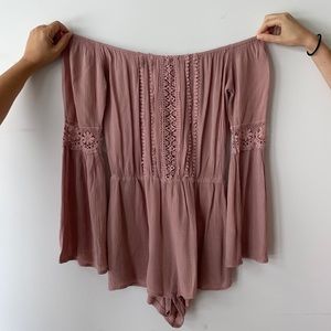 Forever 21 Pink Off-the-Shoulder Romper